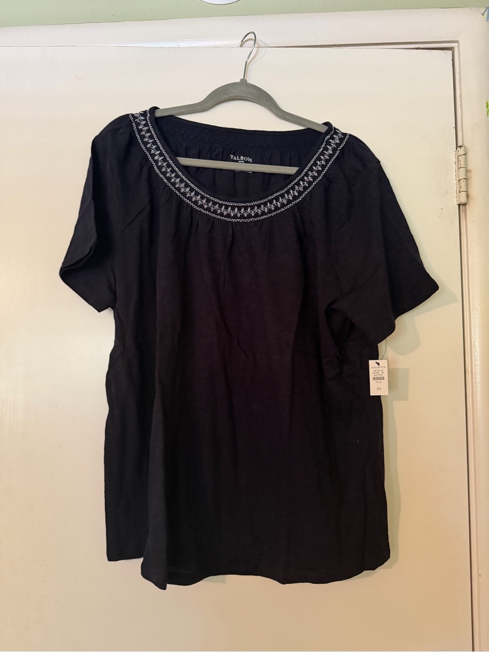Talbots Embroidered Scoop Neck Women's Top